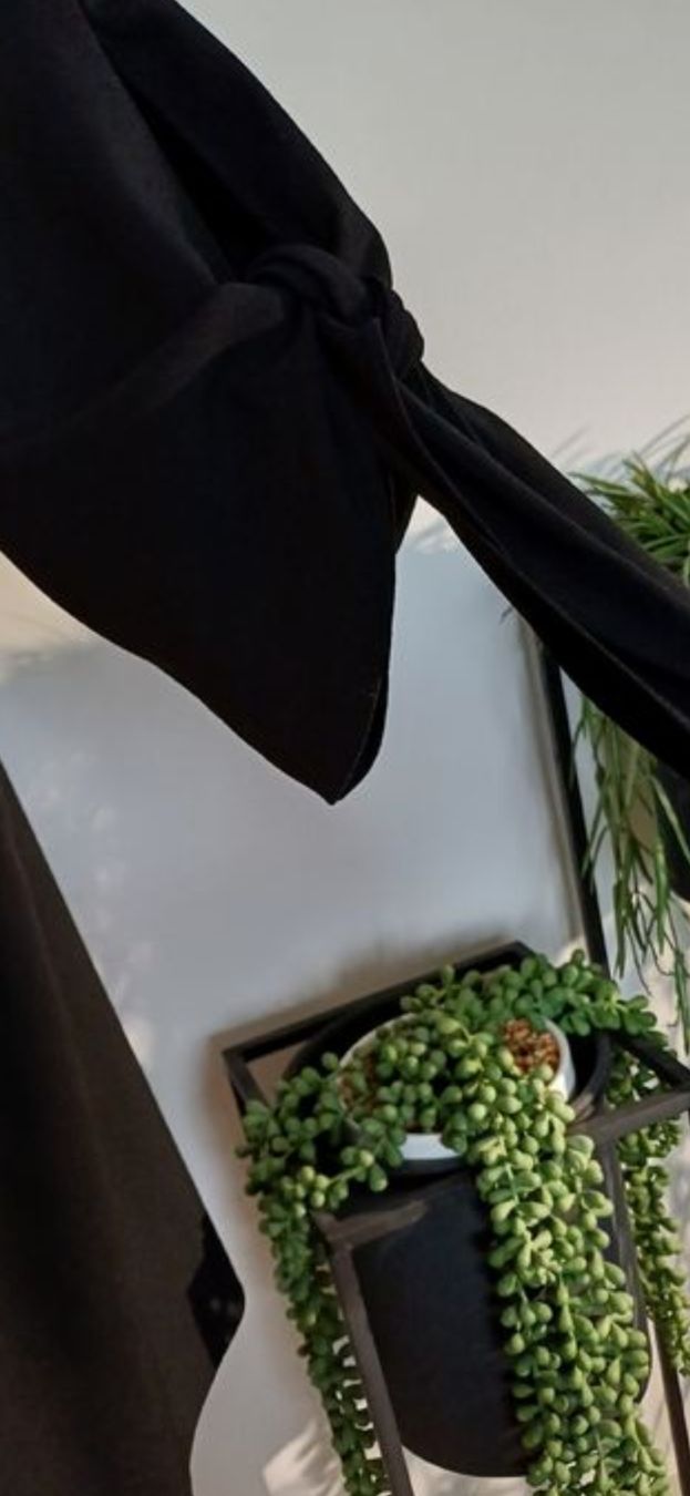 Vestiti: Schwarzes Midikleid mit Schleifen-Ärmel L – Usato da Arlesheim venduto da savina01 3