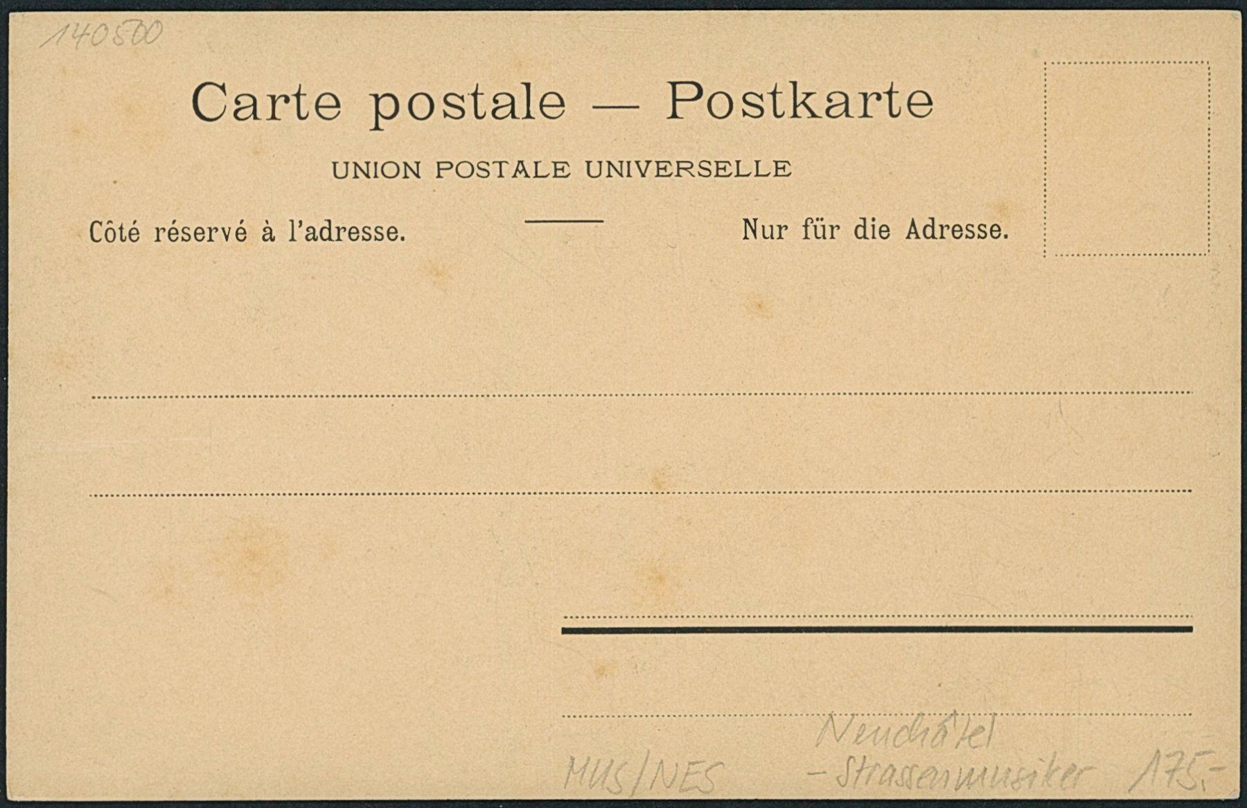 Cartoline postali: NES Neuchâtel - Musik – Nuovo (secondo la descrizione) da Schindellegi venduto da masutka7 1