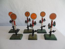 Märklin Spur 0: 6 Stück mech. Vorsignale, Blech, o. OVP