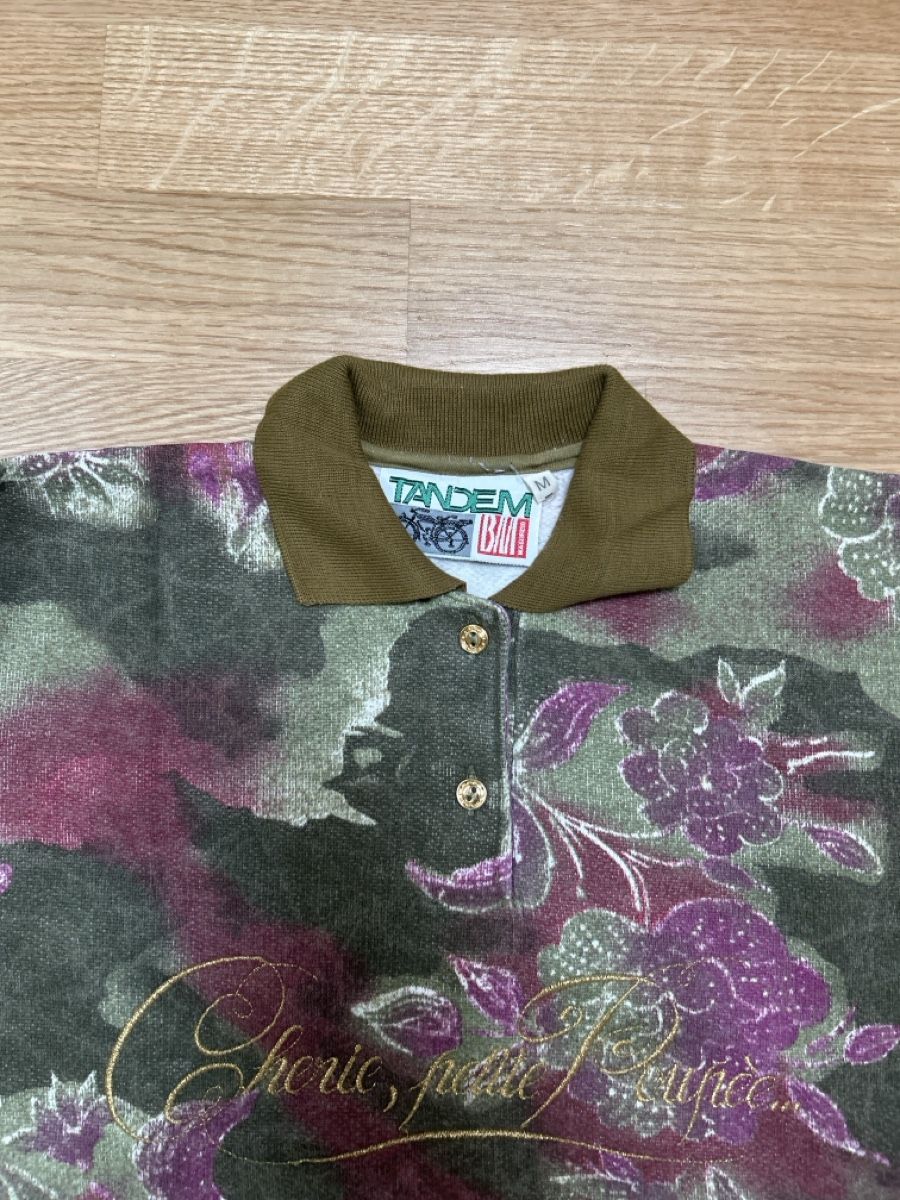 Maglioni & Felpe: Damen Pullover mit Blumenmuster khaki Grösse M – Usato da Luzern venduto da ThrowbackVintage 1