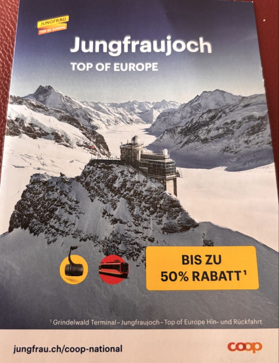Billets: 50% Jungfraujoch – Neuf (Voir description) à Bönigen par Labe