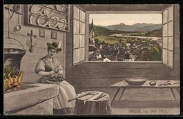 Grusskarten-AK Bad Tölz, Ortsansicht au
