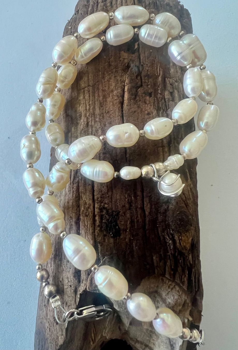 Ketten: Traumhafte Perlenkette 925 Silber mit schwebender Perle – Neu (gemäss Beschreibung) aus Ruswil von artbyhand 9