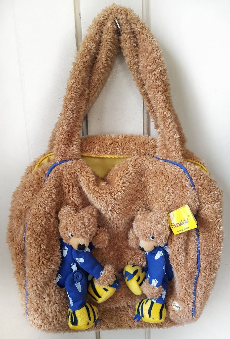 Borse & Zaini: Hellbraune Kindertasche aus Plüsch mit 2 Bärchen / NEU – Nuovo e nell'imballaggio originale da Dürrenäsch venduto da Didaedi 1