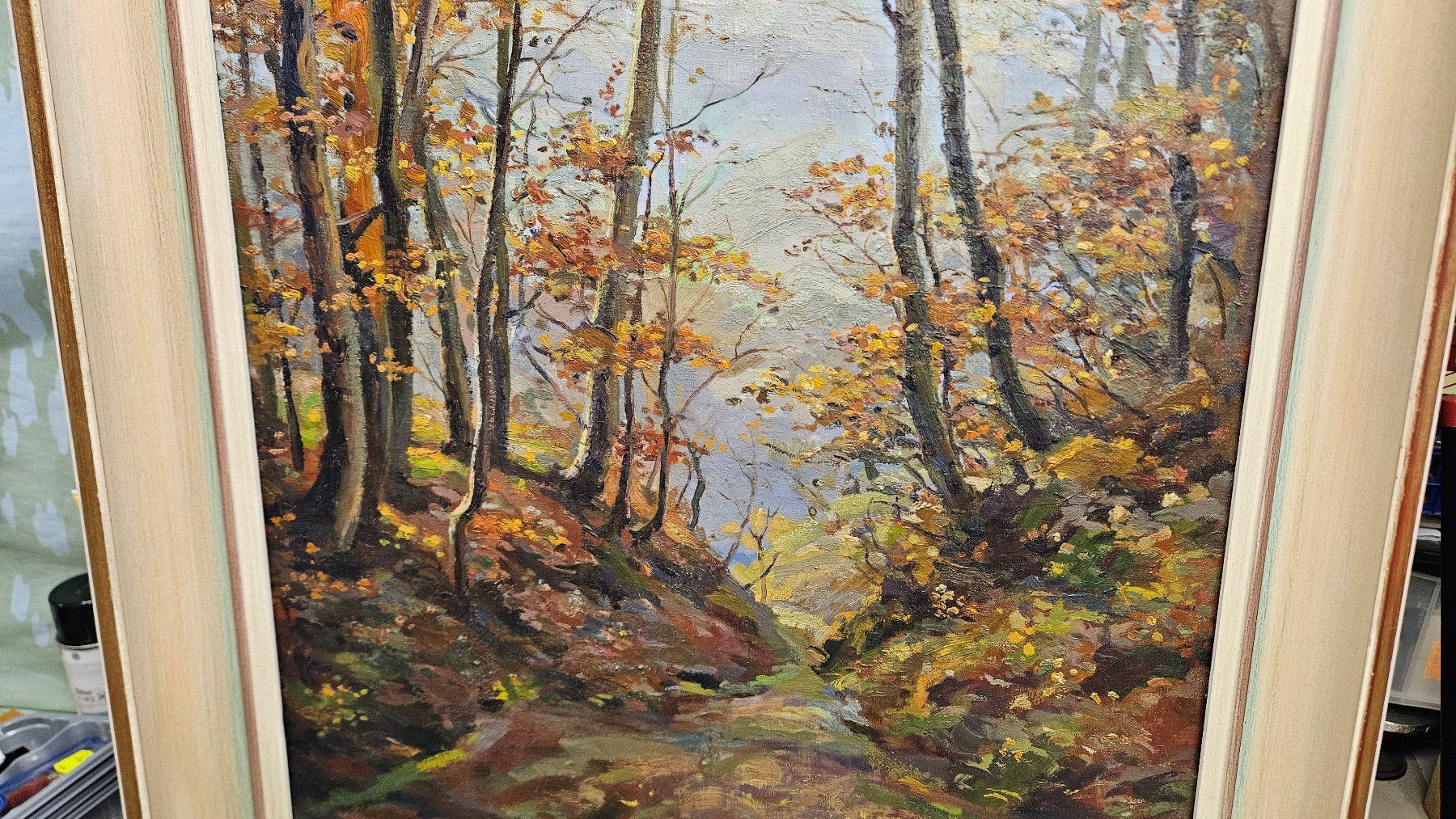 Dipinti: Peter Emil Recher, Herbstwald, Oelbild – Usato da Dietlikon venduto da Justus4 4