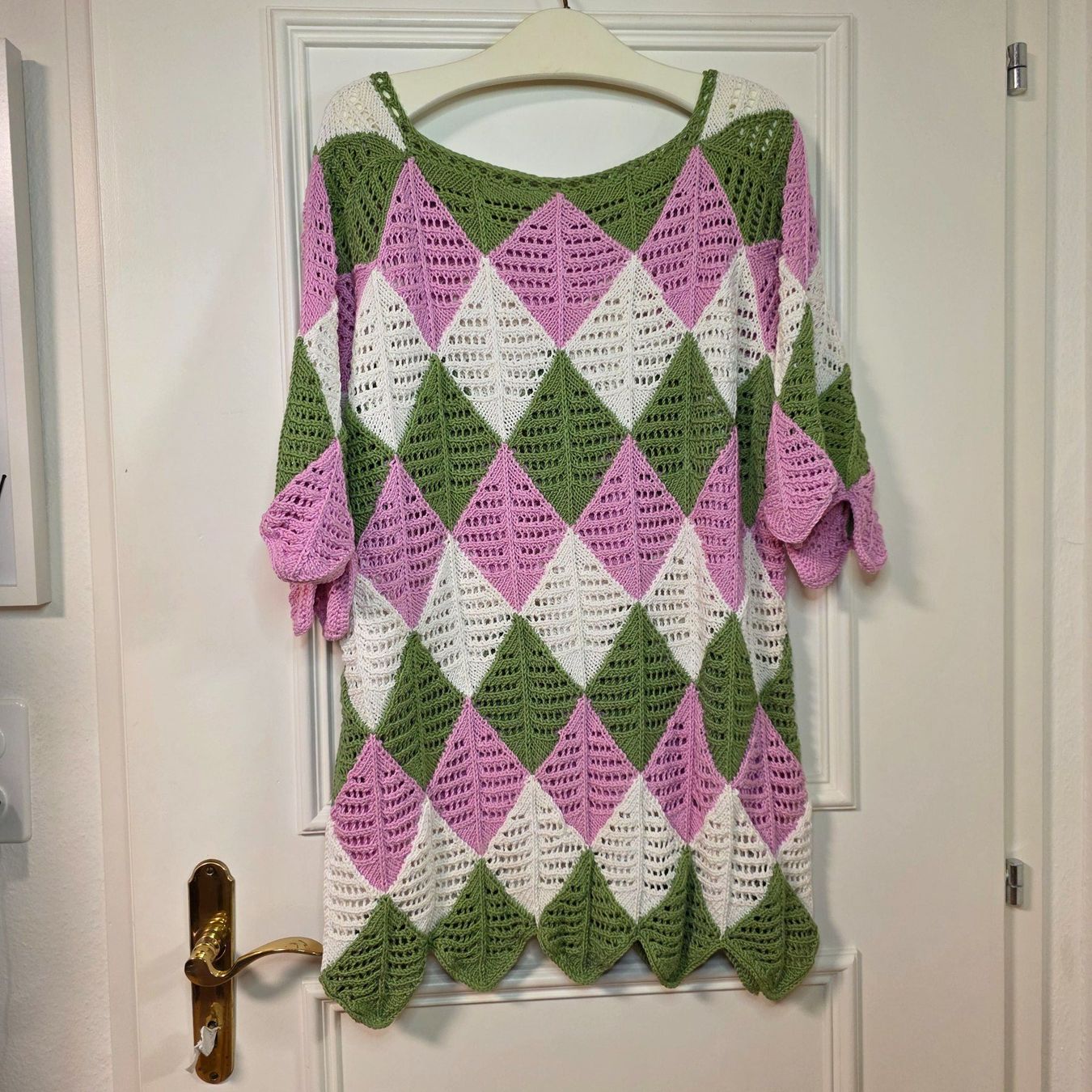Camicette: Handgestrickte Baumwoll-Bluse L/XL, einzigartiges Design – Usato da Wald ZH venduto da CapLux 4