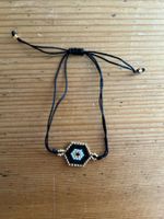 Perlenbesetztes 🧿Evil Eye🧿 Armband schwarz