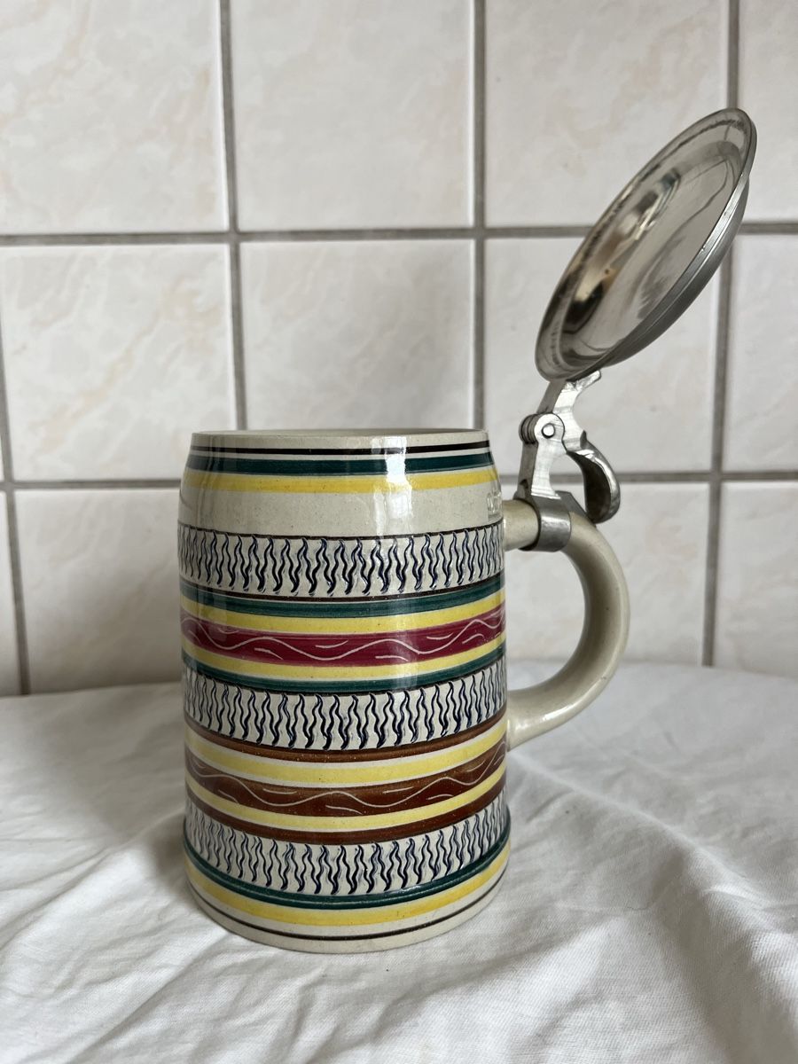 Bicchieri: Bierkrug mit Zinndeckel – Nuovo (secondo la descrizione) da Rheineck venduto da CoGer 1