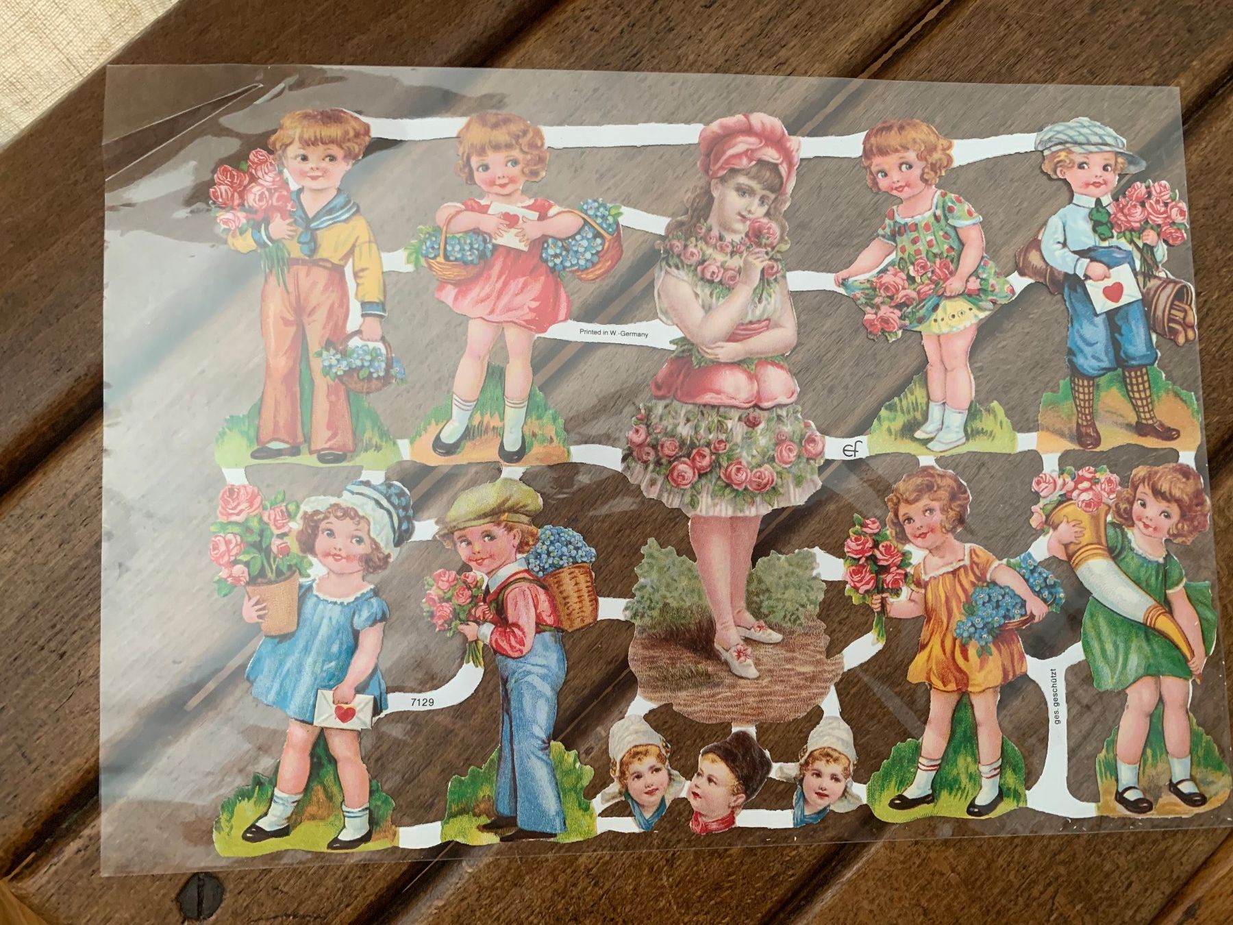 Sammelbilder & Trading cards: Sammelbildchen Kinder Blumen auf Bogen Vintage – Neu (gemäss Beschreibung) aus St. Gallen von Miousch 1