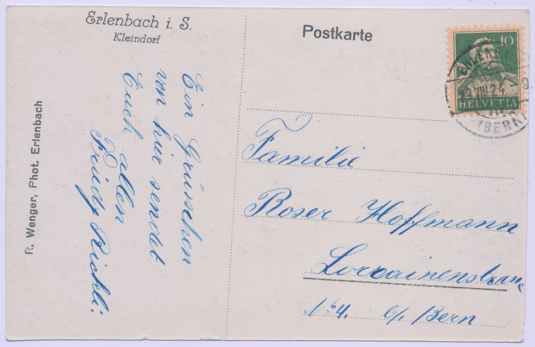 Cartoline postali: Fotokarte Erlenbach – Usato da Lützelflüh-Goldbach venduto da blauerkranich 1