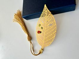Golden Leaf Bookmark with Tassel
