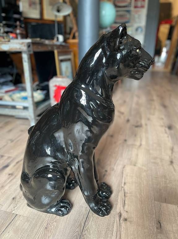 Statuette: Keramikfigur Schwarzer Panther um ca. 1980 – Usato da Nidau venduto da Nintschgu 1