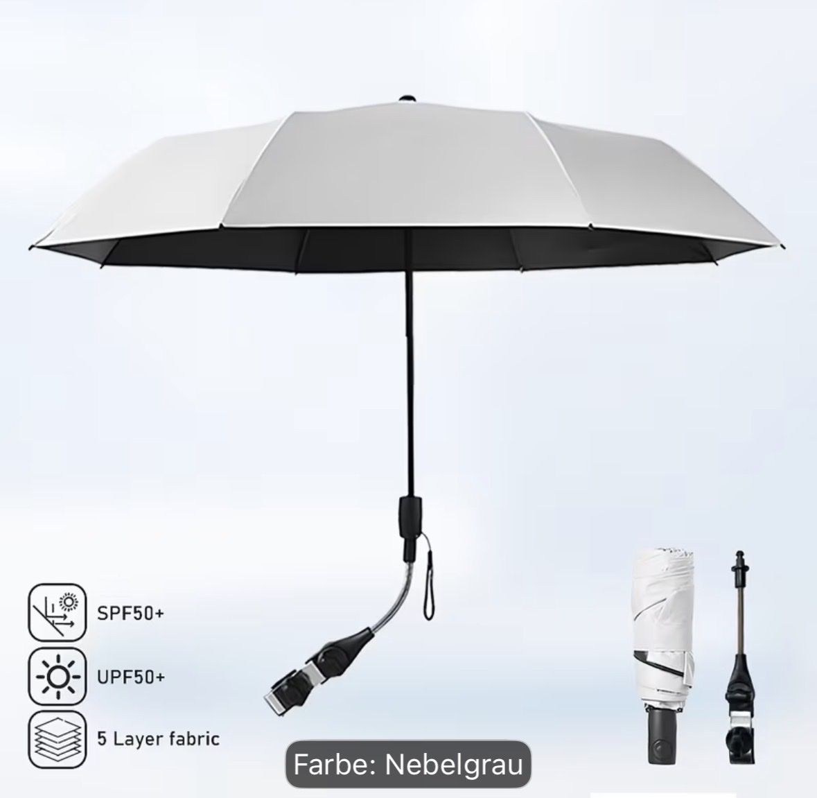Parasols: Schirm in Nebelgrau UPF50+  – Neuf avec emballage d'origine à Grächen par Walterli_88