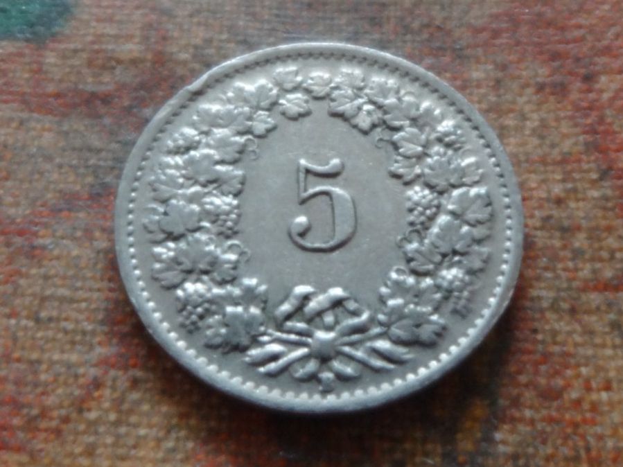 Alle Münzen: 5 Rp. 1947  (A) – Gebraucht aus Romanel-sur-Lausanne von Swift13 1