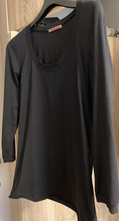 Schwarzes Velvet Shirt, Grösse XLarge, Langarm