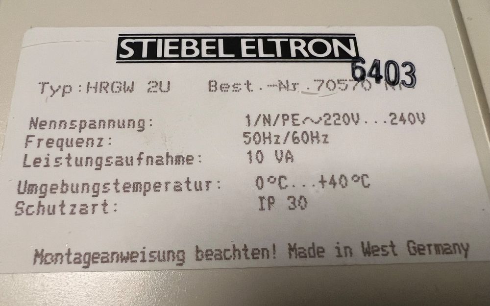 Stiebel Eltron HRGW 2U / Heizungsregler (Gebraucht) in Romanshorn für ...