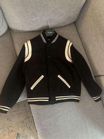 Iconic Saint Laurent Teddy Jacket (black and white)