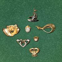 Vintage Broschen Konvolut, verschiedene Designs, Goldig!