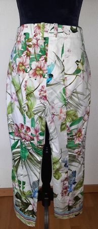 Hosen RIANI Blumenmuster Vögel Weiss Grösse 38