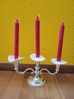 Kerzenständer Leuchter 3-armig versilbert 