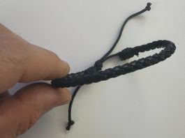 Lässiges Lederarmband, Schwarz, Verstellbar, Neu!