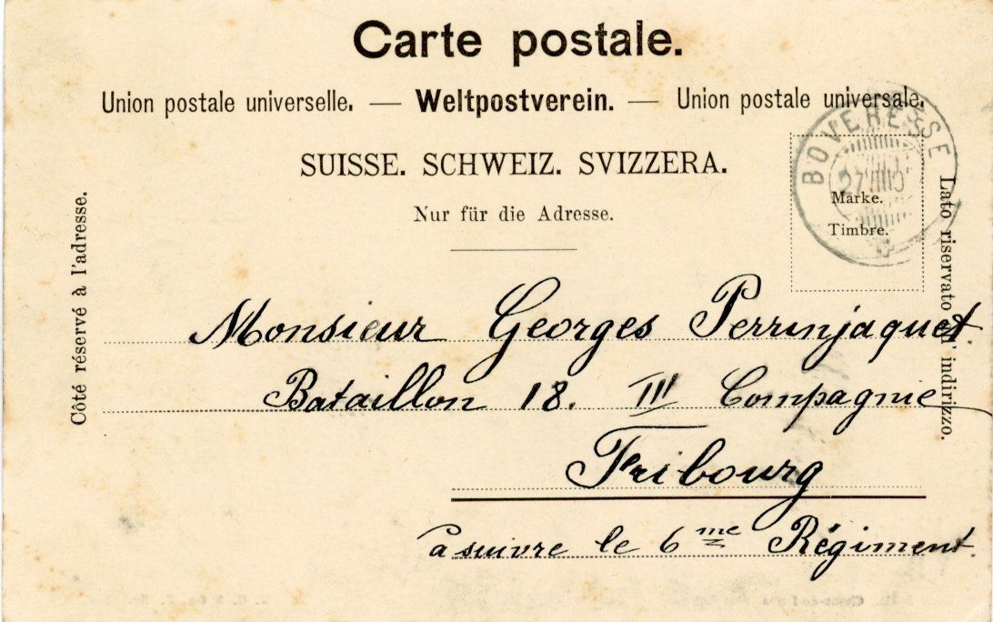 Cartoline postali: Môtier       NE     en 1905 – Usato da Brig venduto da Valcards54 1