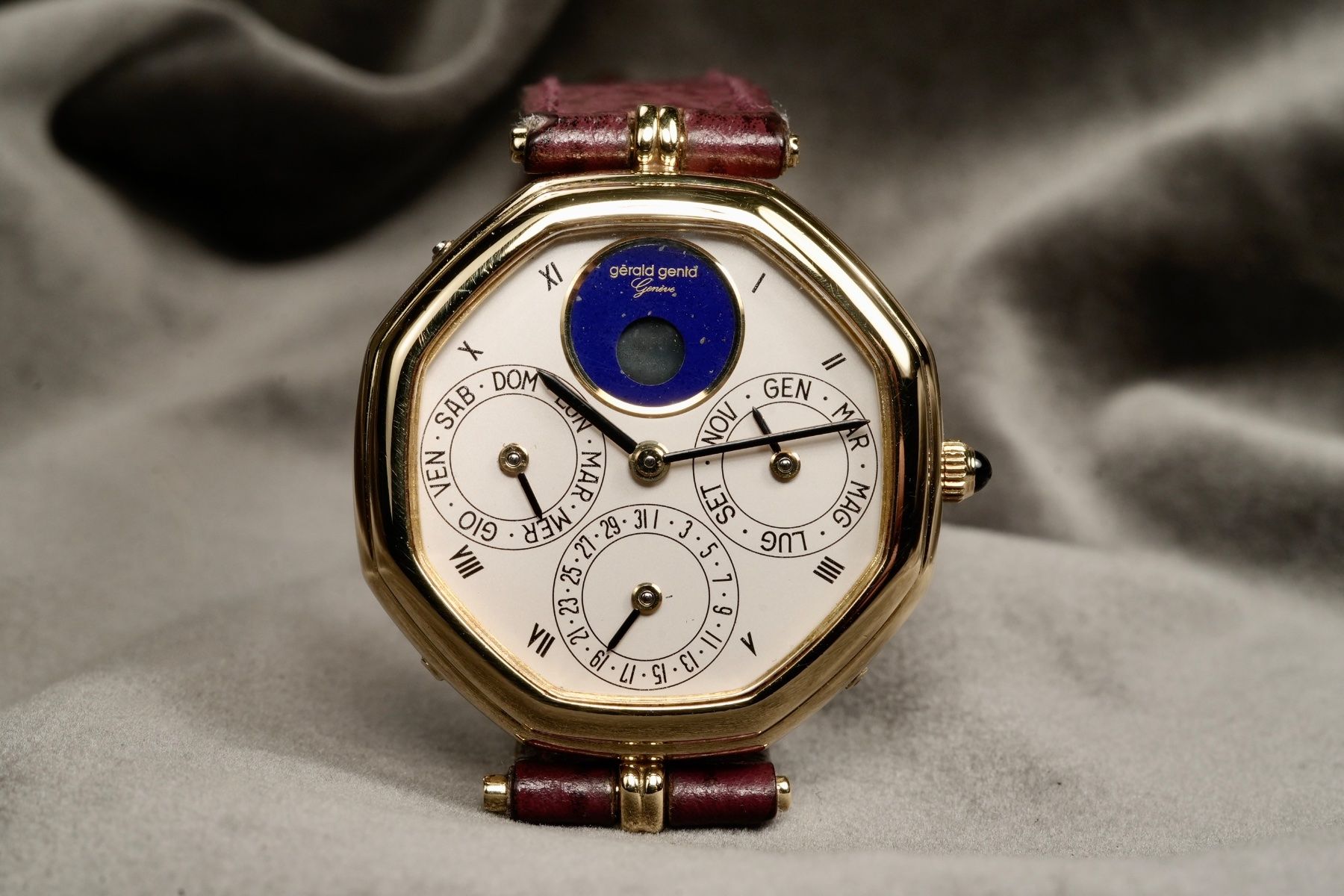 Orologi: Gérald Genta - Perpetual Calendar Moon Phase Octagonal – Usato da Morcote venduto da chronoservice 1
