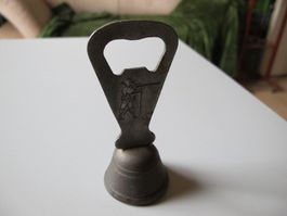 Flaschenöffner Messing Antik Mit Schützen Und Glocke Selten