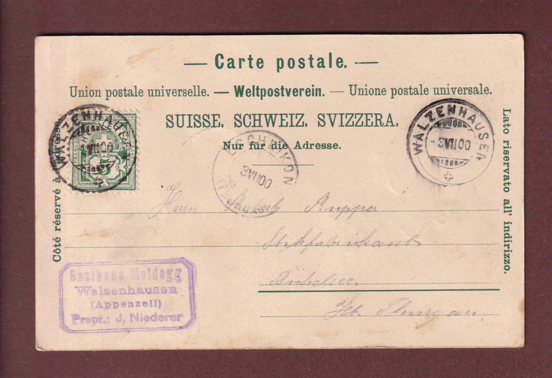 Cartoline postali: Gruss von der MELDEGG - 1900 // Falte // – Usato da Pully venduto da nicecards-shop 1