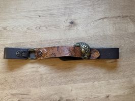 Gürtel echt Leder und Schlangen Schnalle