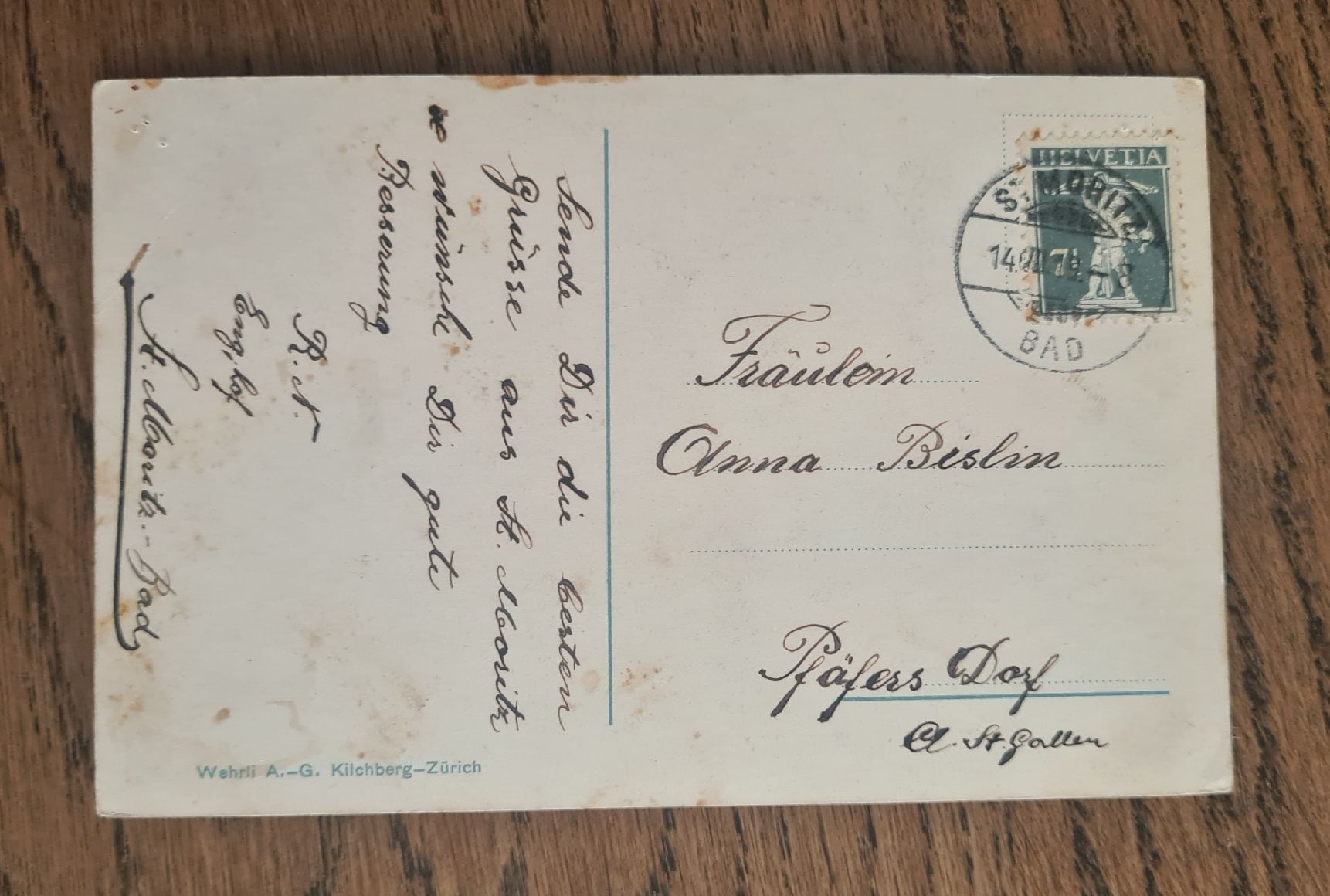 Cartoline postali: Innfall gegen St. Moritz-Bad 1919 – Usato da Ebikon venduto da Donar50 3