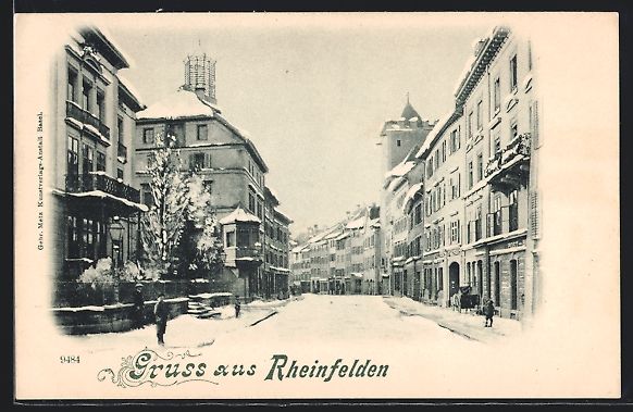 Cartoline postali: Rheinfelden, Strassenansicht im Winter – Usato da Berlin venduto da bartko-reher
