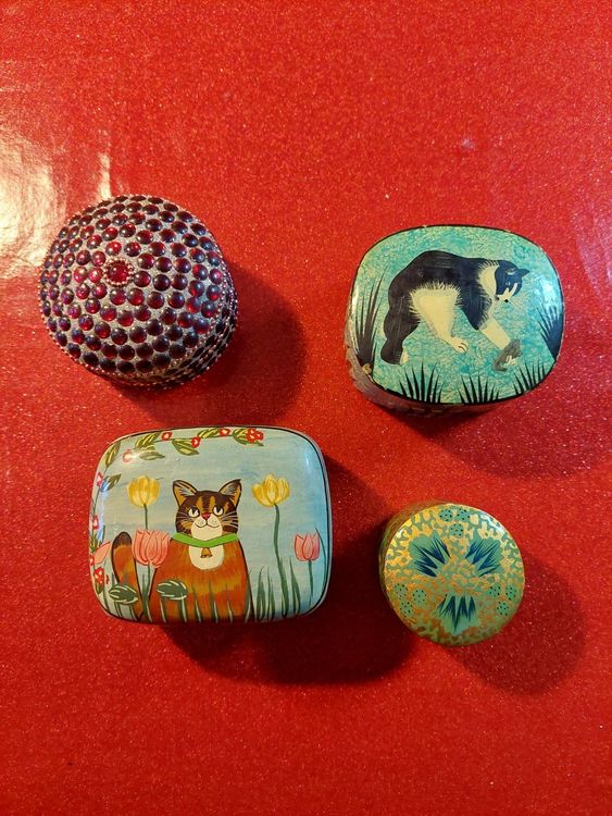 Lot De 4 Boîtes De Rangement En Feutre Miqio - Gris Foncé, 31x25x15 Cm, Poignées En Cuir Véritable