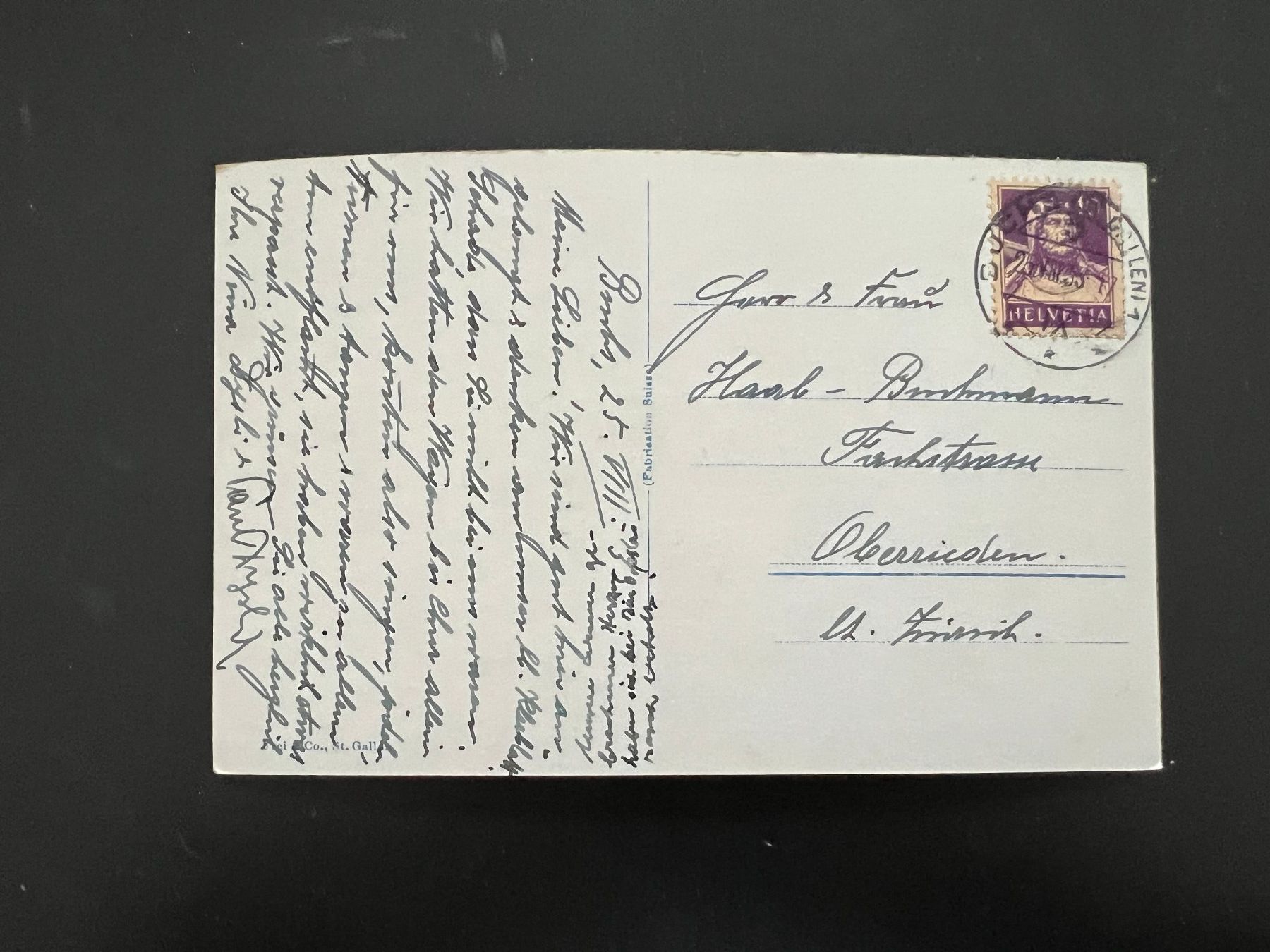 Cartoline postali: Postkarte Buchs 1933 (M988) – Usato da Hinwil venduto da Sidi4 1