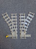 Lego Eisenbahn Weichen 2 Stück grau