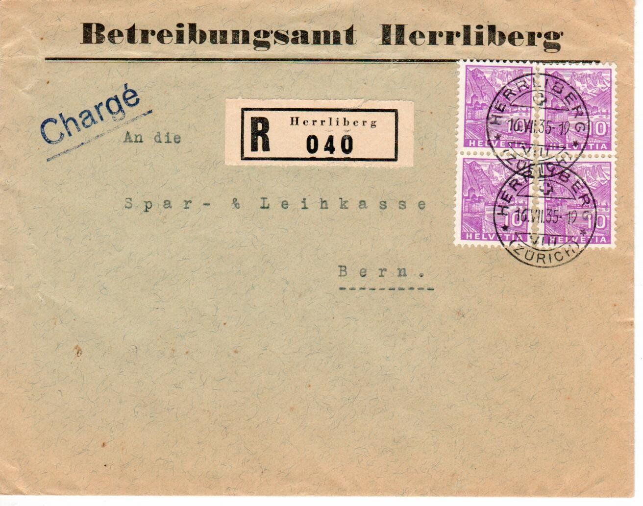 Tous les timbres: R - Brief Herrliberg 1935 – D'occasion à Wolhusen par Curver9