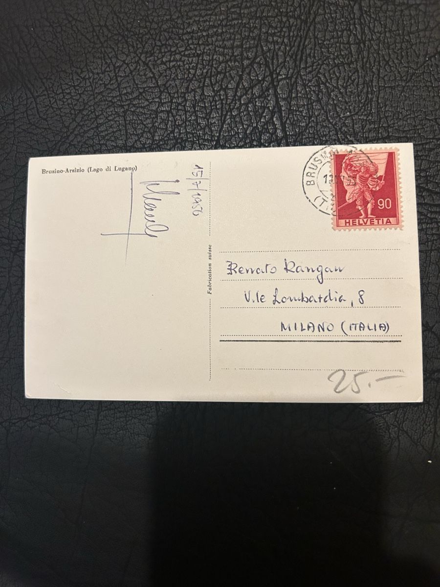 Cartoline postali: Brusino Arsizio 1956 – Usato da Breganzona venduto da Milesbo 1