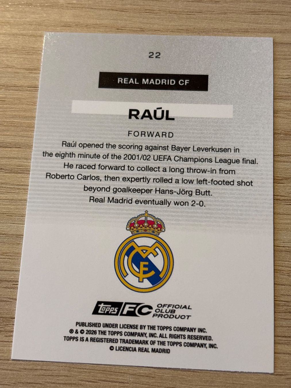 Topps Carte collezionabili: Topps Real Madrid Team Set 25/26 Raul – Nuovo (secondo la descrizione) da Zürich venduto da BVBWINNER 1