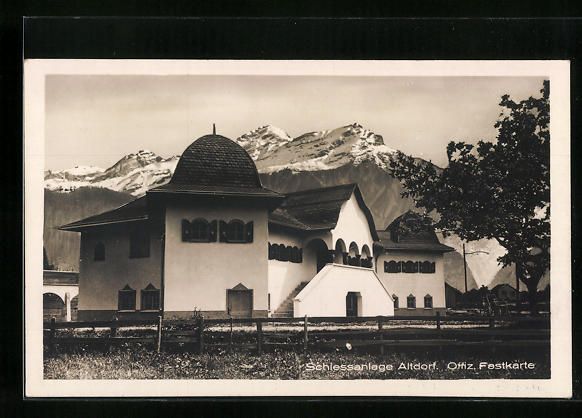 Cartoline postali: Altdorf, Schiessanlage vor Berggipfeln,  – Usato da Berlin venduto da bartko-reher