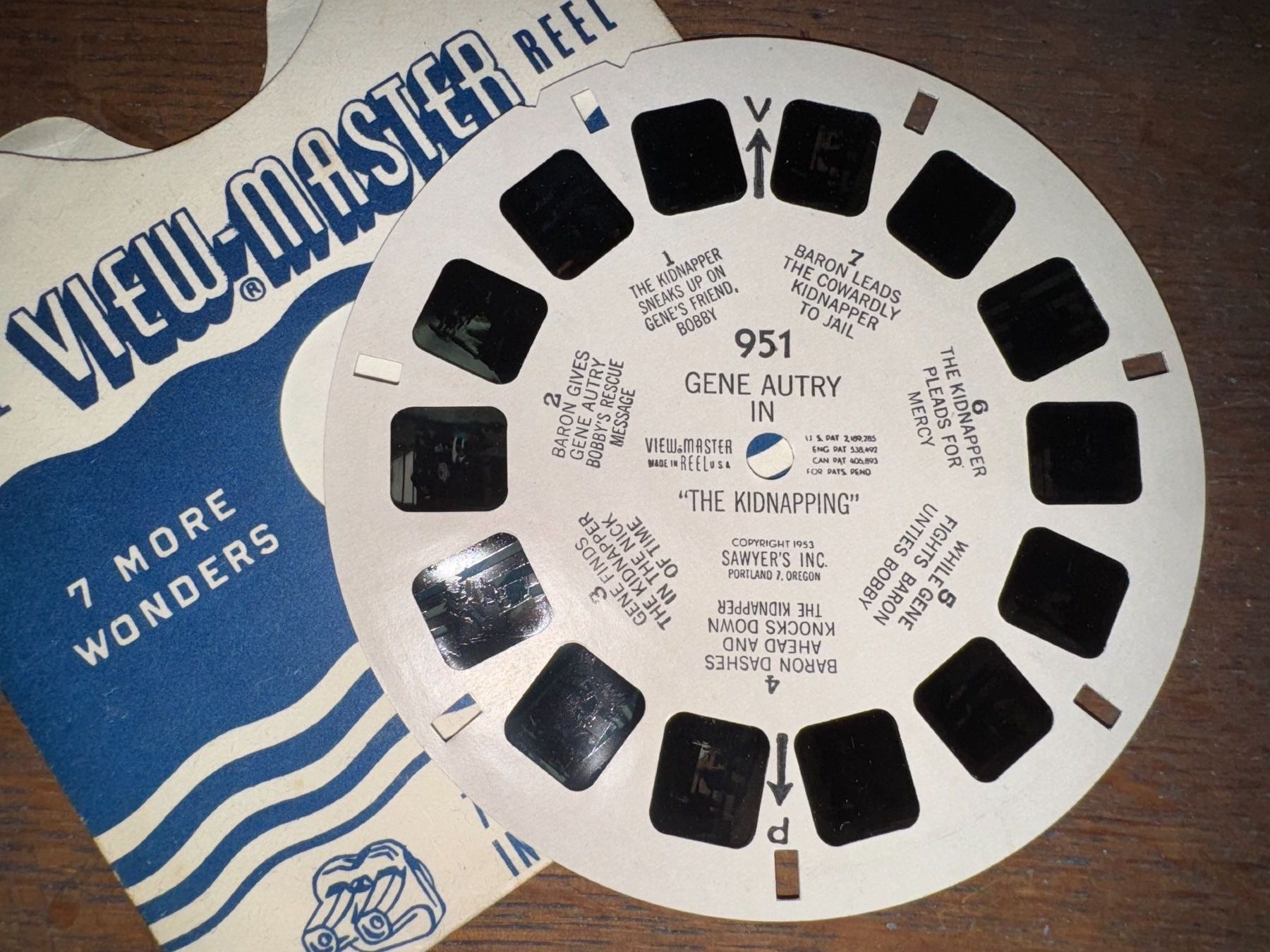 View-master Giocattoli: View-Master 3D: Nr. 951 GENE AUTRY IN "THE KIDNAPPING" – Usato da Tegerfelden venduto da siebenmacky 2
