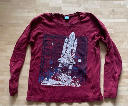 Kinder Langarmshirt Space Shuttle Grösse 140 wie neu