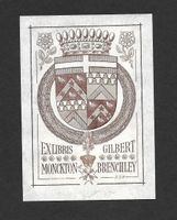 Ex-libris héraldique G. MONCKTON OF BRENCHLEY par B.B. Heim