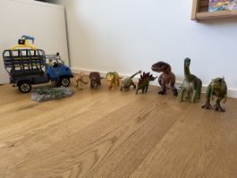 Schleich Dinosaurier mit Schleich Fahrzeug