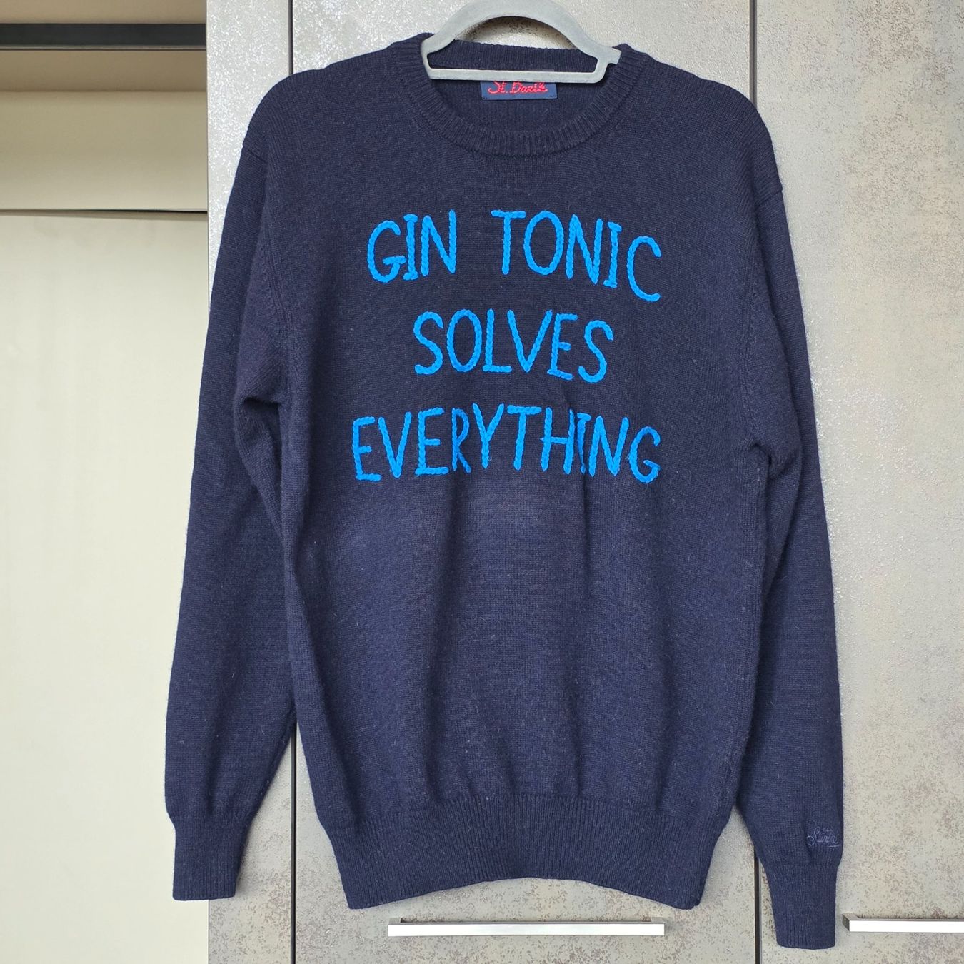 Pullover & Sweatshirts: 🐸 ST. BARTH KASCHMIR PULLOVER L " GIN SOLVES EVERYTHING " – Gebraucht aus Môtier (Vully) von Frogs