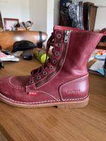 Bottines Kickers 39 cuir rouge comme très peu portées 