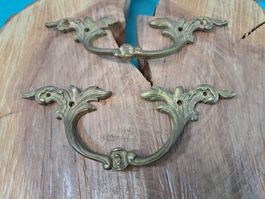 2 schöne antike Möbel Griffe, 15cm, Messing (LOT2706#MBS3)