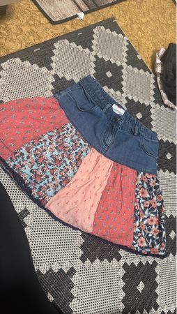 Topolino Jeansrock Gr. 128, Sommerrock, Patchwork Style!