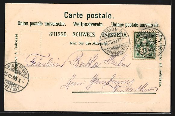 Cartoline postali: Litho Uetliberg / Zürich, Panorama mit  – Usato da Berlin venduto da bartko-reher 1