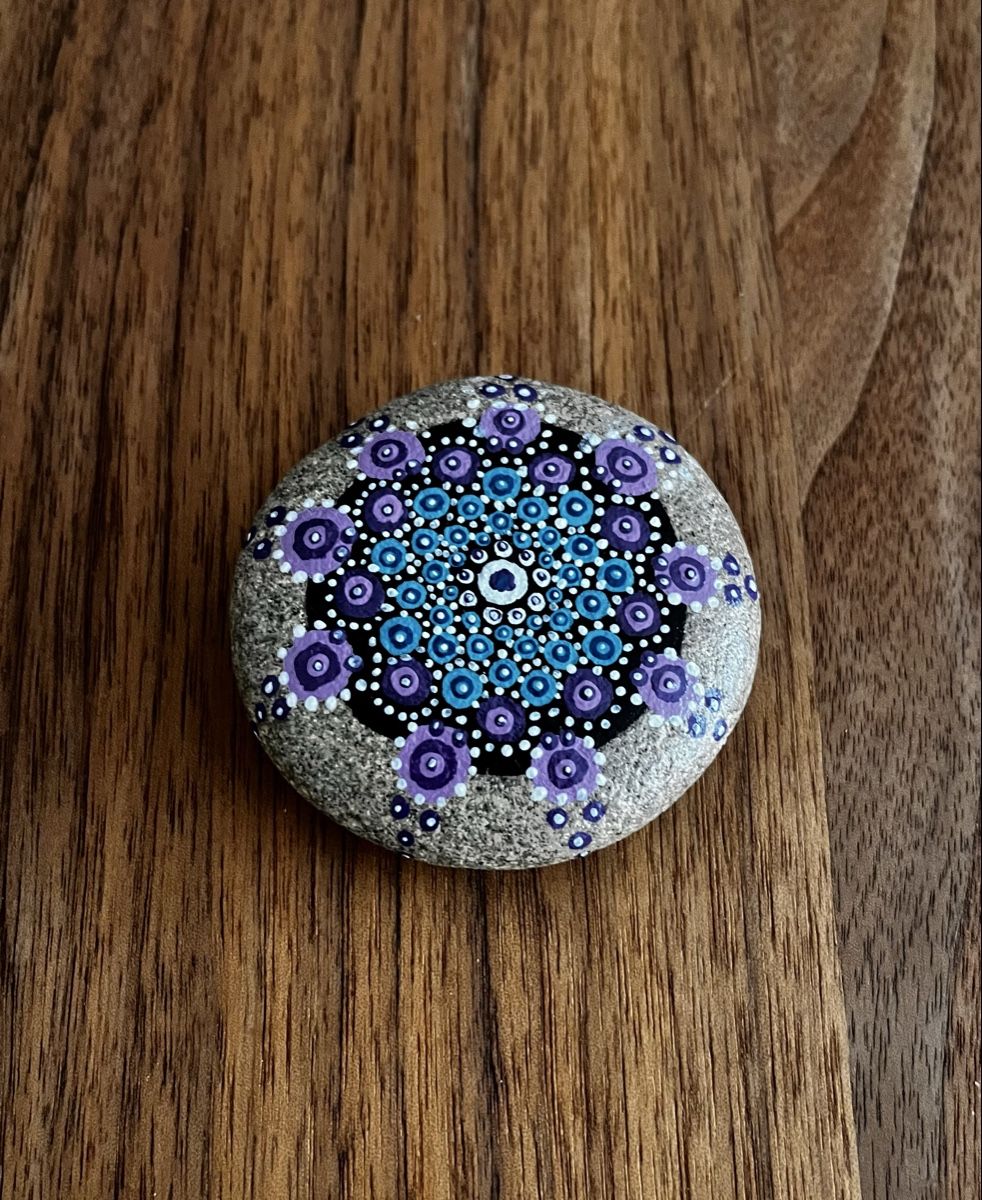Tutte le decorazioni: Handbemalter Mandala-Stein, Deko, Glücksbringer, Geschenk – Nuovo e nell'imballaggio originale da Luzern venduto da sil_v7yf 3