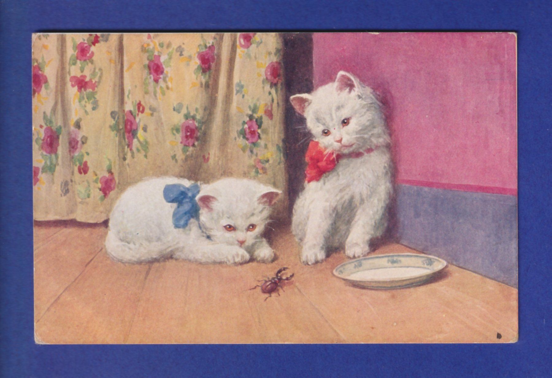 Ansichtskarten: CHAT - Chatons et scarabée – Gebraucht aus Pully von nicecards-shop